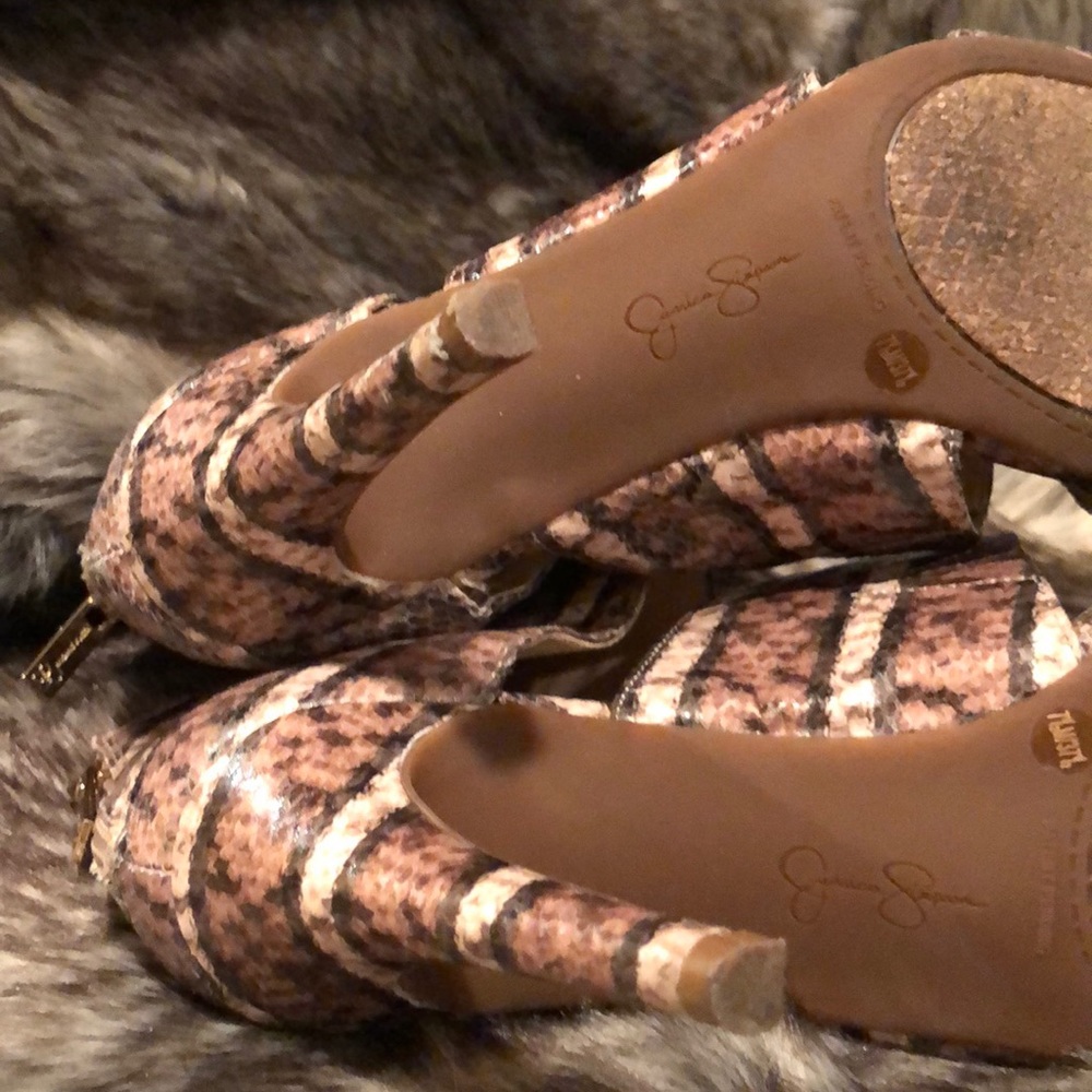 Jessica Simpson Leather Python Snake Sandals - image 3